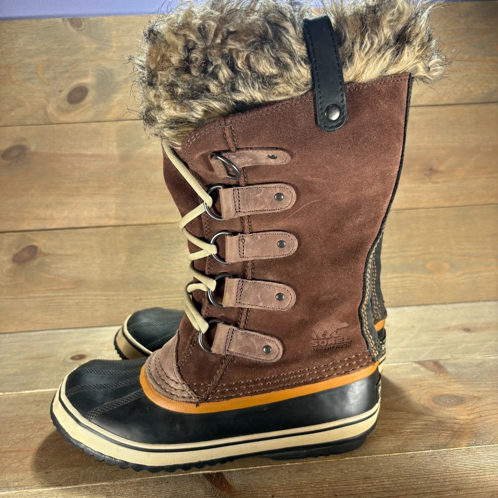 Sorel Joan of Arctic Womens size 7 shoes Brown Waterproof Tall Fur Snow Boots